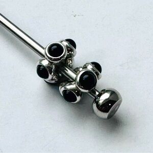 Pandora Lot/2 Goodnight Kiss Black Onyx Cabochon Spacer Charm